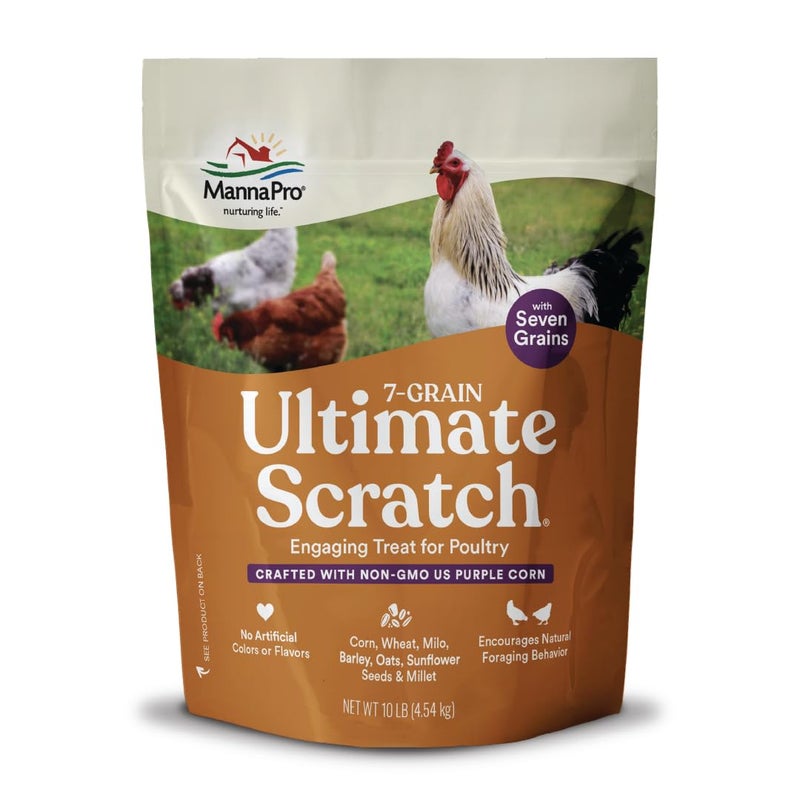 Manna Pro 7-Grain Ultimate Chicken Scratch - Scratch Grain Treat for Chickens and Other Birds - Non-GMO Natural Ingredients - 10 lbs - Image 1