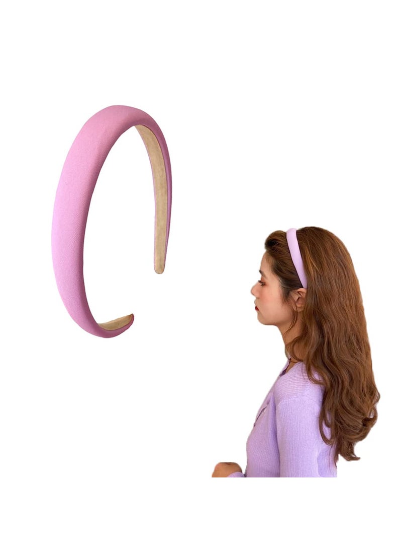 YALLNASL YALLNASL Chunky Padded Headbands Puffy Hairband for Women Sponge Wide Head bands Non Slip Padded Hair Bands for Womens Purple Hair Accessories Puffy Soft HeadBand for Women Girls 