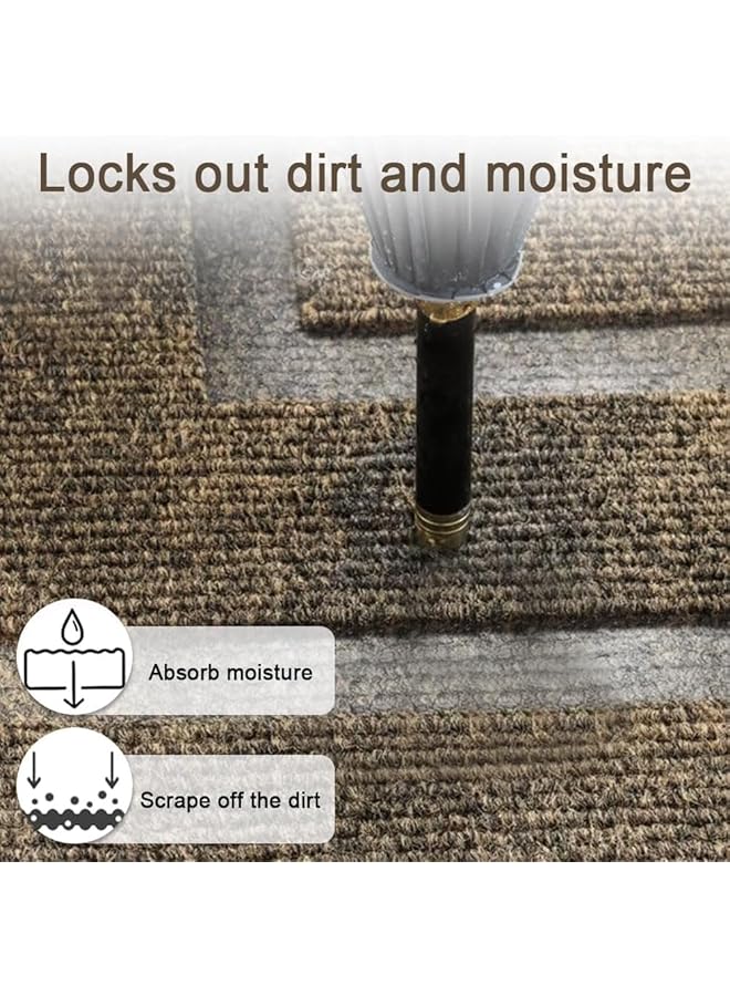 erorex Front Door Mat Non Slip Dirt Trapper Mat Heavy Duty Durable Welcome Mat Absorbent Rubber Low Profile Doormat Easy Clean Floor Mat For Entrance Outdoor And Indoor A Brown - Image 4