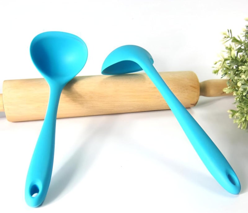 Soup Ladle - Classic Heat-Resistant Silicone 8.27-Inch Ladle for Stirring, Cooking, Serving Soups, Stews, Sauces, and More (2 pieces of the color shown)