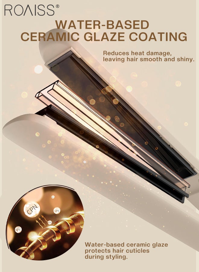 roaiss 2 In 1 Hair Straightener and Curler, 5 Temperature Settings, Fast Heating Ceramic Essential Oil Hair Care, 3D Extended Panel Suitable for Curling, Straightening, Volume and Shine - Image 5
