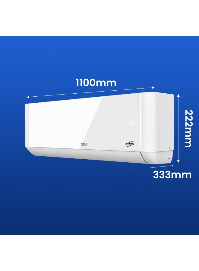 SPJ 1.5 Ton Inverter Split Air Conditioner 18000 BTU, T3 DC Compressor, 100% Copper Coil, R410A Refrigerant, Sleep Mode, 4m Pipe Kit, Wall Mounted AC, 5-Year Compressor Warranty, White - Image 5