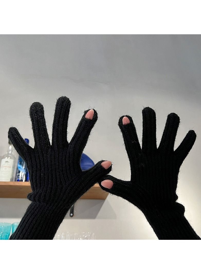 Loquat Solid Knit Gloves 