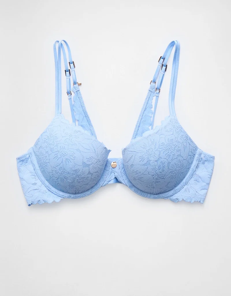 Aerie  Aerie Show Off Rosey Lace Demi Push Up Bra for Women | Best Price UAE