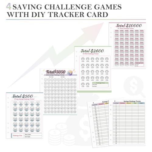 Ospelelf 100 Envelopes Money Saving Challenge Book Zipper Closure Leather 52 Weeks Savings Challenges Budget Planner Binder to Save $10000 $5050 Green - Image 3