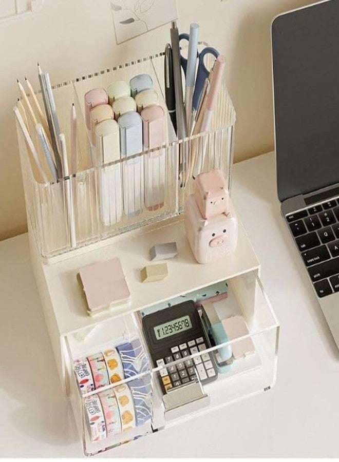 KRLZ Clear Makeup Organizer With Stackable Drawer, Cosmetic Storage Display Case for Vanity, Bathroom Countertop or Dresser,Counter top Holder for Lipstick, Brushes, Lotions, Eyeshadow - Image 2