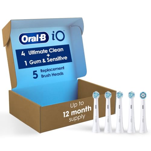 Oral-B OralB iO Ultimate Clean Replacement Brush Heads 5 Count 4 Ultimate Clean 1 Gum Sensitive White