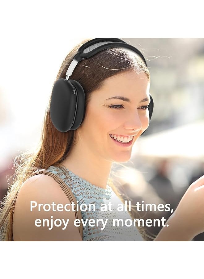 erorex - Silicone Case Cover For Airpods Max Headphones Ear Pad Case Cover Ear Cups Cover Headband Cover For Airpods Max 2024 2020 Accessories Silicone Protector For Airpods Max Black - Image 1