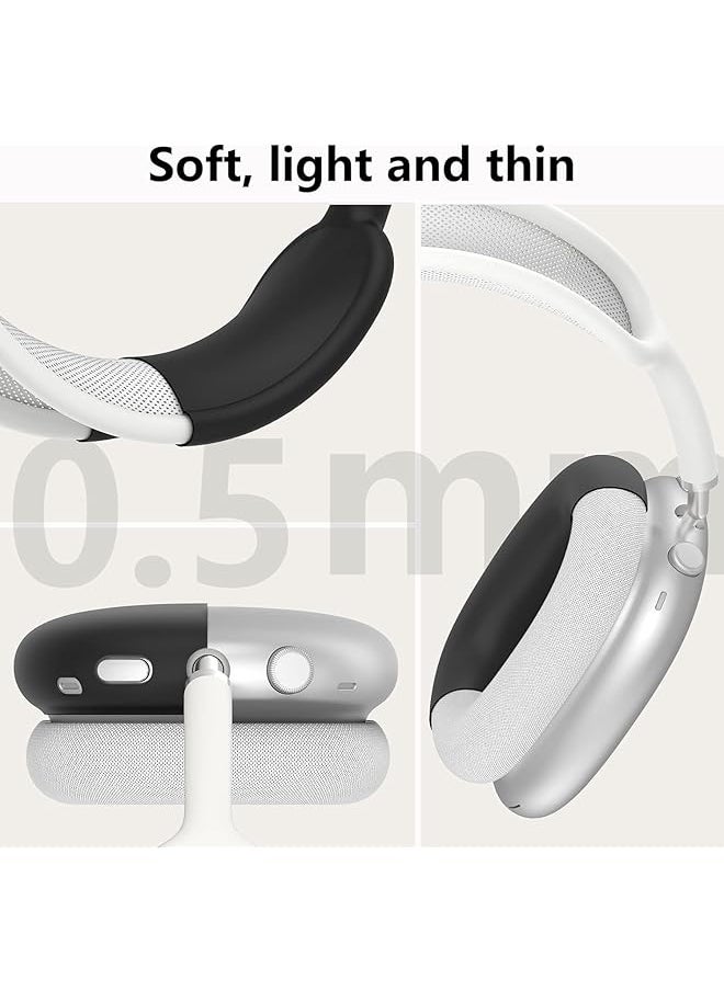 erorex - Silicone Case Cover For Airpods Max Headphones Ear Pad Case Cover Ear Cups Cover Headband Cover For Airpods Max 2024 2020 Accessories Silicone Protector For Airpods Max Black - Image 1