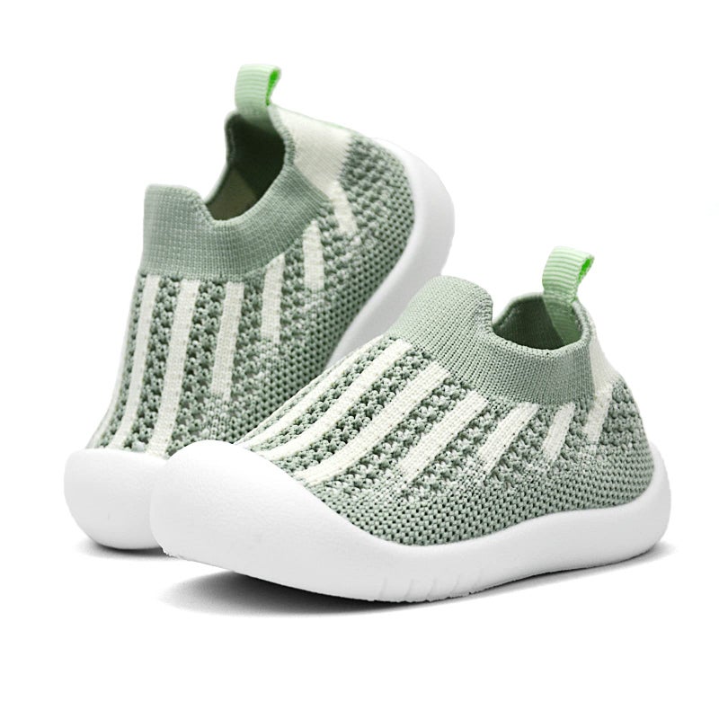 OAISNIT Baby Boy Girl Shoes Breathable Mesh Sneakers Lightweight NonSlip Toddler Walking Shoes Infant First Walkers 624 Months612 Months 1Stripe Green - Image 2