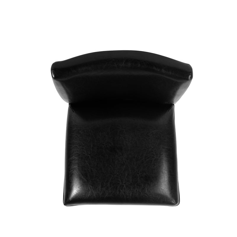 HomePop Home Decor Classic Counter Height Bar Stool, Set of 1, 29 Inch, Faux Leather Upholstered, Decorative Home Furniture, Black - Image 4