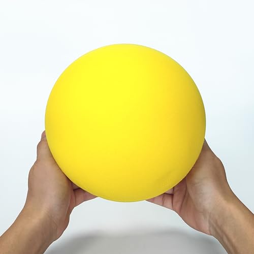 Ganjiang 7 Inches Soft No-Noise Foam Ball Sponge Kickball Dodgeball for Indoor Activity (Yellow Color) - Image 1