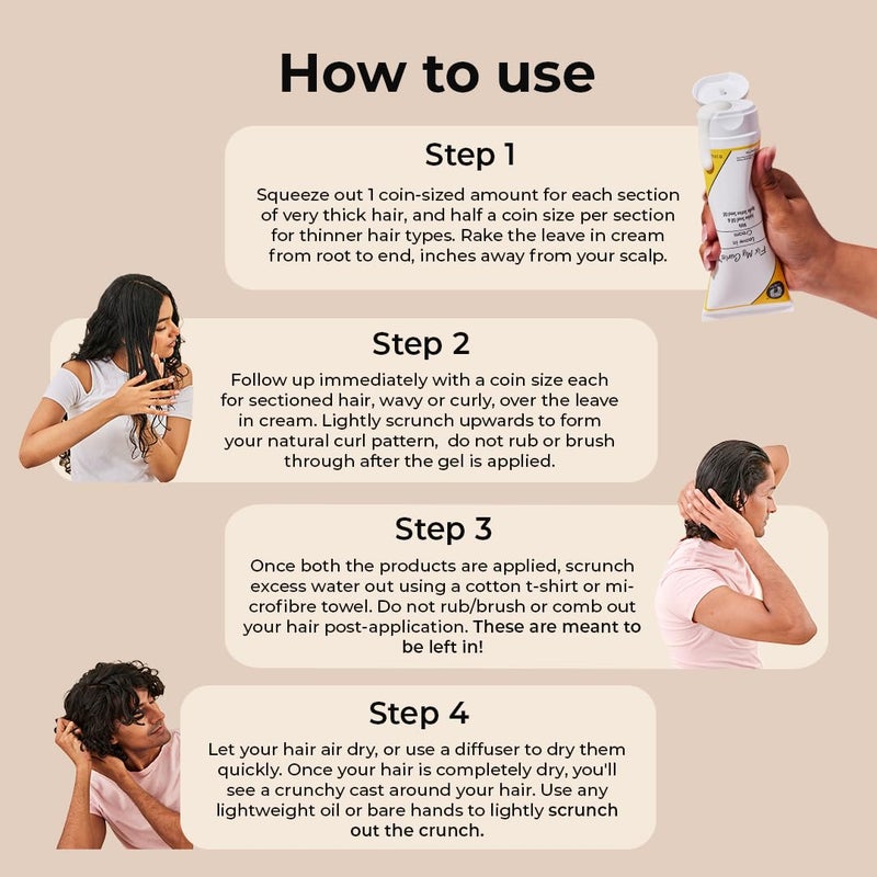 Fix My Curls مجموعة Fix My Curls للبروتين لتصفيف الشعر المجعد والمتموج والجاف والمتجعد التحكم في التجاعيد خالية من السيليكون كريم تحديد التجاعيد جل 50 جرام لكل منهما - Image 3