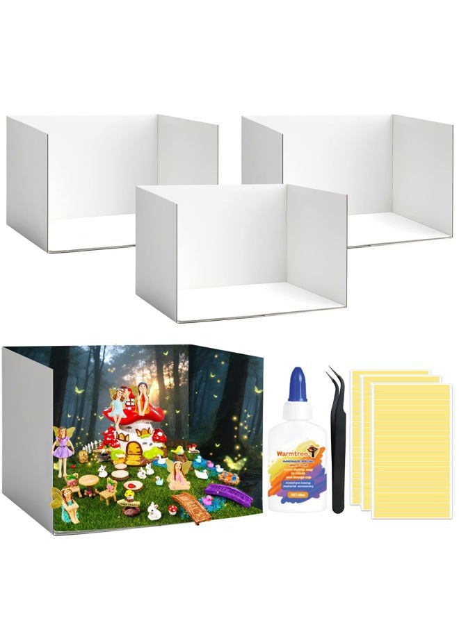 Warmtree 2 Pcs Diorama Box Cardboard Kit Supplies With Double Sided Tapes Tweezers White Latex Adhesive For Project Display, Display Case, 11.8 X 8.7 8.3 Inch - Image 1