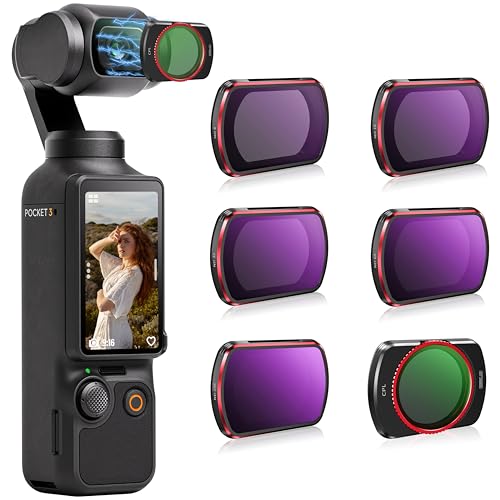 STARTRC مجموعة فلاتر مغناطيسية CPL و ND لـ DJI Osmo Pocket 3 - 6 قطع CPL، ND8، ND16، ND32، ND64، ND256، إطار ألمنيوم فائق النحافة - Image 1