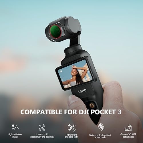 STARTRC مجموعة فلاتر مغناطيسية CPL و ND لـ DJI Osmo Pocket 3 - 6 قطع CPL، ND8، ND16، ND32، ND64، ND256، إطار ألمنيوم فائق النحافة - Image 4