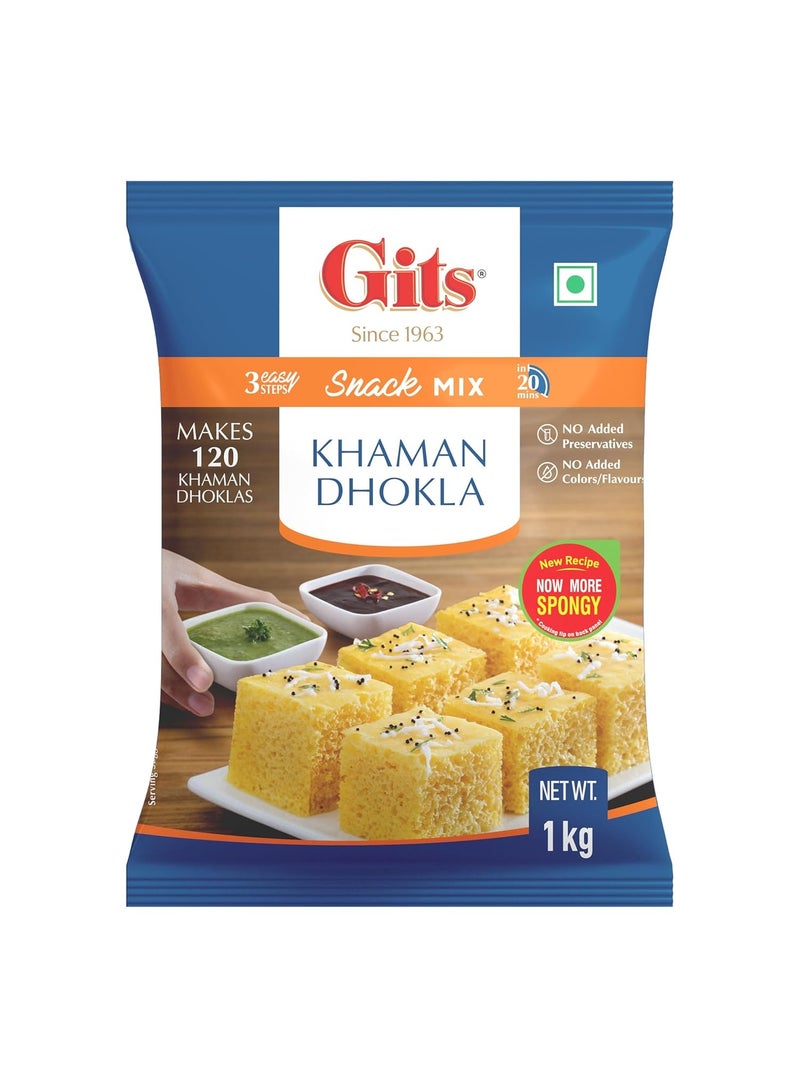 Gits Khaman Dhokla Instant Mix, Makes 120, Pure Veg, 1kg - Image 1