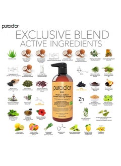 Pura d'or PURA D'OR 16 Oz MD Anti-Hair Thinning Maximum Defense Shampoo - 0.5% Coal Tar, Biotin, 19+ DHT Herbal Blend For Dry & Itchy Scalp, No Sulfates - For Men & Women  - Image 3