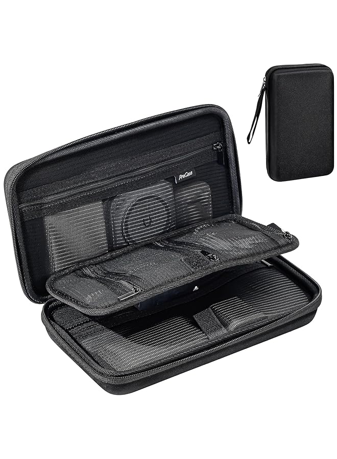 Procases Electronic Accessories Organizer Travel Organizer Bag For Electronics Accessories Charger Cord Portable External Hard Drive Usb Cables Power Bank Sd Memory Cards Black - Image 1