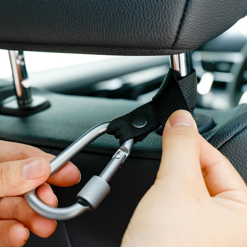 ECOSHIRE Car Seat Headrest Hook 4 Pack (Grey) - Image 4