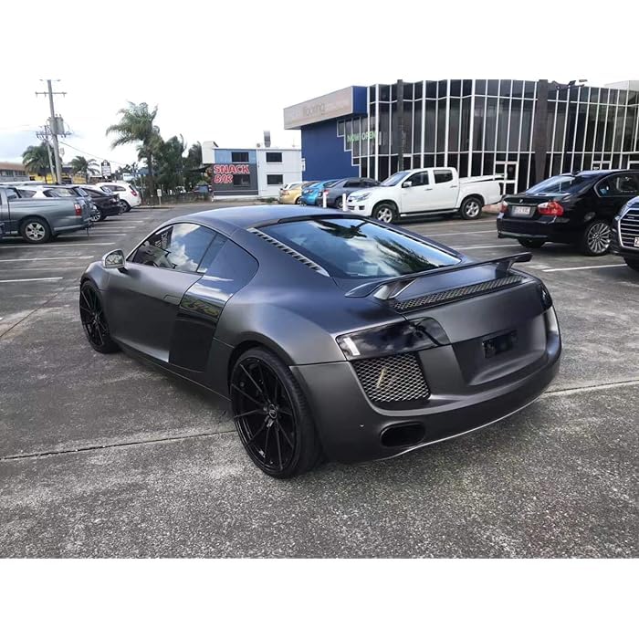HAPPYMATES Solid Dark Matte Grey Vinyl Wrap Grey Adhesive Car Body Film Sticker Decal Sheet Roll Air Bubble Release DIY (12 x 60 Inch, Grey Matt Metallic Chrome) - Image 2