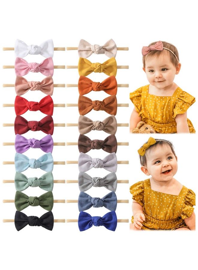 jollybows 20Pcs 3.2" Baby Girls Line Headbands Hair Bows Stretchy Nylon Hairbands For Newborn Infant Toddler Hair Accessories - Image 2