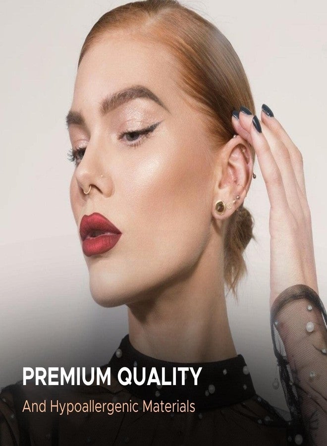 BodyJ4You 36PC Ear Stretching Kit - Beginner Gauges 14G-00G Starter Set - Goldtone Stainless Steel Tapers Single Flare Plugs Tunnels O-Rings - Women Eyelet Mens Earrings Expander Piercing Jewelry - Image 5