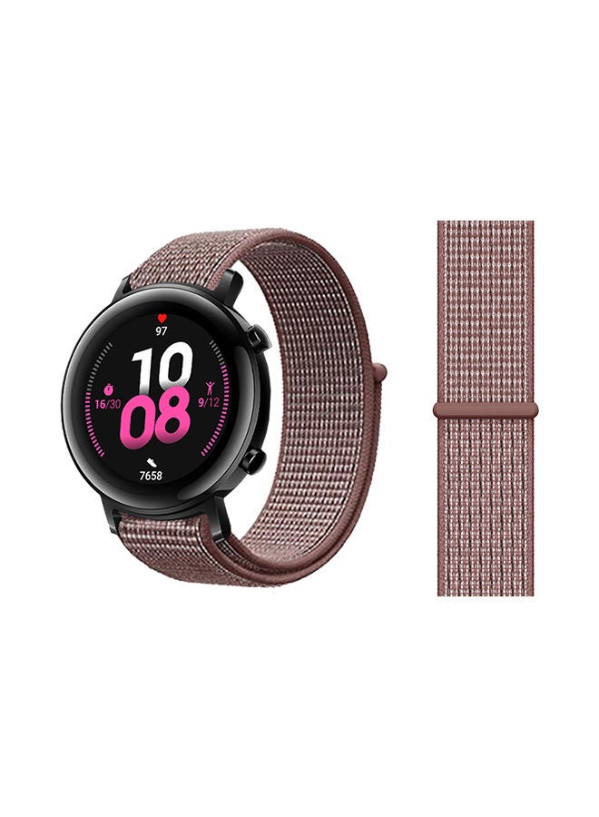 NIBEMINENT Nylon Loop Replacement Band For Huawei Watch GT 2 Smoke Mauve Brown