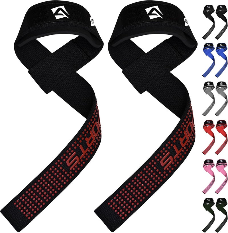 AQF Lifting Wrist Straps for Weightlifting, Powerlifting & Deadlifts – 23” Neoprene Padded Cotton Straps for Strength Training & Gym Workouts - Maximum Grip Support for Men & Women - Image 1