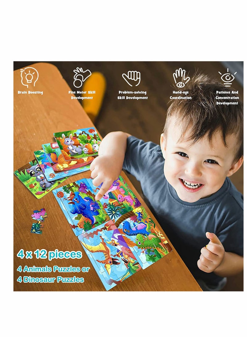 Toddler Wooden Animal Puzzles, Montessori Educational Toys, 4 Pack Jigsaw Set for Preschool Learning, Fun Family Activity, Perfect Gifts for Kids - Image 5