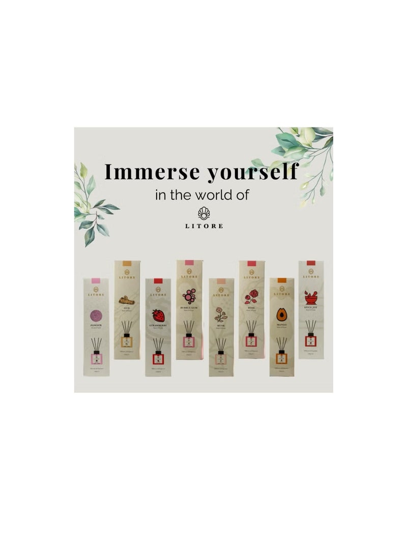 Litore Litore Reed Diffuser - Oud Fragrance, 100ml | Long-Lasting Home Fragrance | Natural & Elegant Room Diffuser  - Image 2
