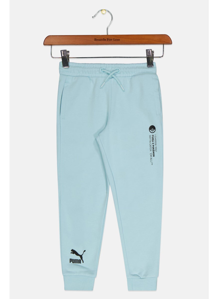PUMA Puma x Pokemon Kids Boy Drawstring Training Sweatpants, Sky Blue  - Image 1