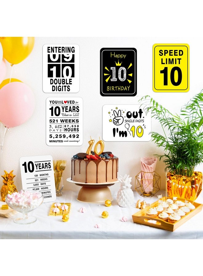 ويرنساي ديكورات حفلات عيد الميلاد العاشر من WERNNSAI - 9 قطع لافتات حائطية وعلامات مضحكة للمراهقين بعمر 10 سنوات، ديكور حفلات عيد الميلاد العاشر، لافتة، قطع مركزية للطاولة، باب، جدار، نوافذ، لافتات، دعائم صور للأولاد والبنات - Image 3