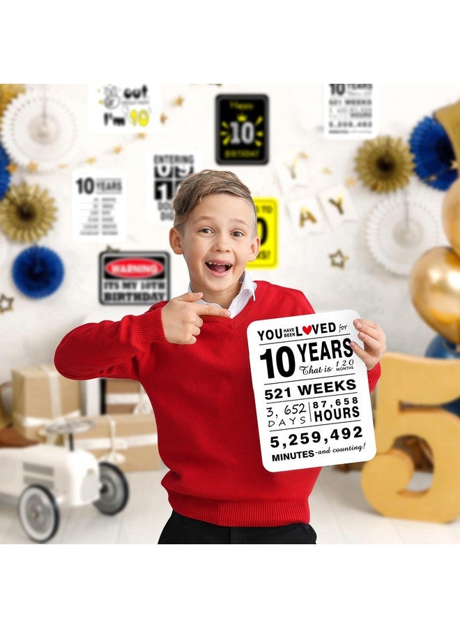 ويرنساي ديكورات حفلات عيد الميلاد العاشر من WERNNSAI - 9 قطع لافتات حائطية وعلامات مضحكة للمراهقين بعمر 10 سنوات، ديكور حفلات عيد الميلاد العاشر، لافتة، قطع مركزية للطاولة، باب، جدار، نوافذ، لافتات، دعائم صور للأولاد والبنات - Image 5