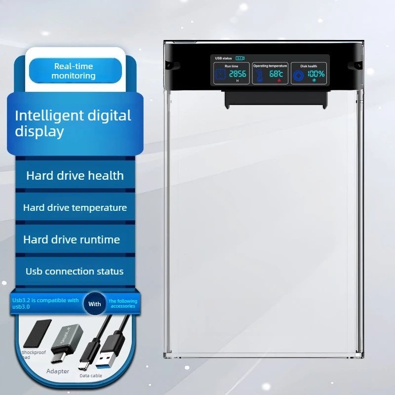 غلاف قرص صلب 2.5 بوصة مع شاشة عرض USB 3.0 - Image 1