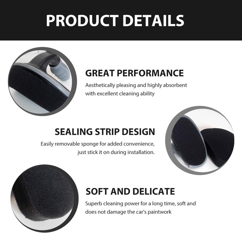 MUQIDA Car Tire Shine Applicator, Vehicle Tire Wheel Polishing Applicator Brush with Anti-Slip Handle, Tyre Detailing Tool Dressing Sponge Pad Brush for Car Truck SUV Motorcycle - Image 4