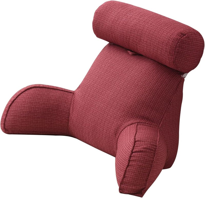 Backrest Pillow with Arms,Adult Reading Pillow | Lounge Pillow with Ultra-Comfy Detachable Neck Roll, Unmatched Support Sit Up Bed Rest Chair - Image 1