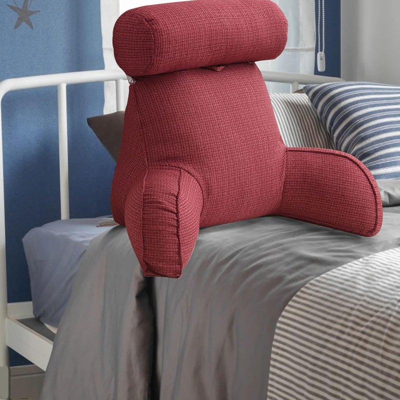 Backrest Pillow with Arms,Adult Reading Pillow | Lounge Pillow with Ultra-Comfy Detachable Neck Roll, Unmatched Support Sit Up Bed Rest Chair - Image 4