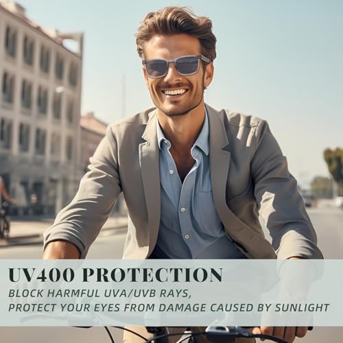 DEHOTRE Progressive Multifocal Reading Sunglasses Men No Line Bifocal Sun Readers with Core Wire Zero Top Spring Hinge UV400 Grey 2.50 - Image 4