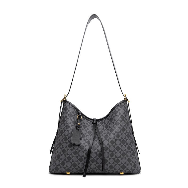 New Printed Carryall Checkerboard Baguette Bag Croissant Postman Shopping Bag Pillow Tote Bucket Women'S Bag - Image 1