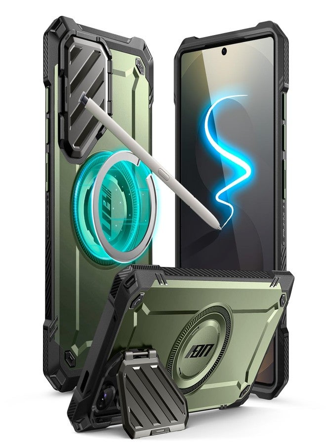 SUPCASE for Samsung Galaxy S25 Ultra Case with Camera Cover Stand (UBMag XT), [S Pen Friendly] [Compatible with MagSafe] [Military-Grade Protection] Magnetic Phone Case for S25 Ultra 6.9 Inch, Guldan - Image 1