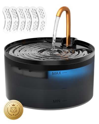 MISFANS Cat Water Fountain with 6Pack Replaceable Filters 71oz21L Cat Fountain for Drinking with Copper Faucet MISFANSDesigned Pump Filter Plastic Automatic Pet Water Fountain Bowl Dispenser - Image 1
