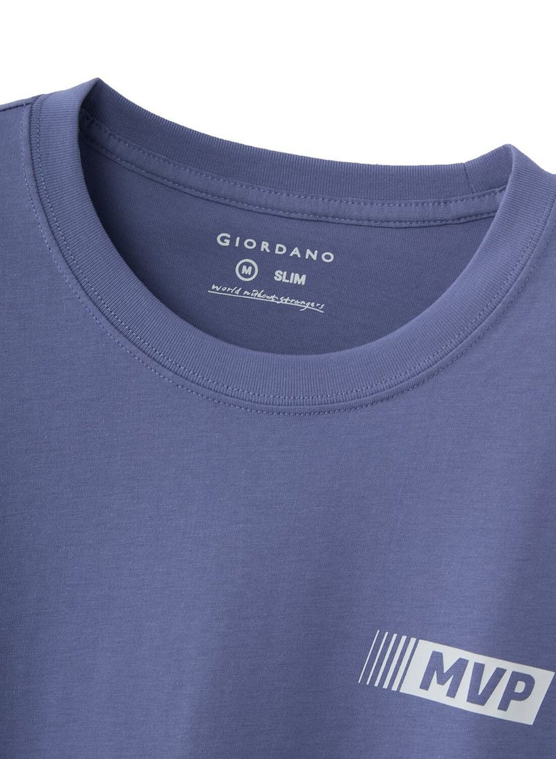 GIORDANO Men's Slim Fit Cotton Jersey Message Print Tee - Image 3