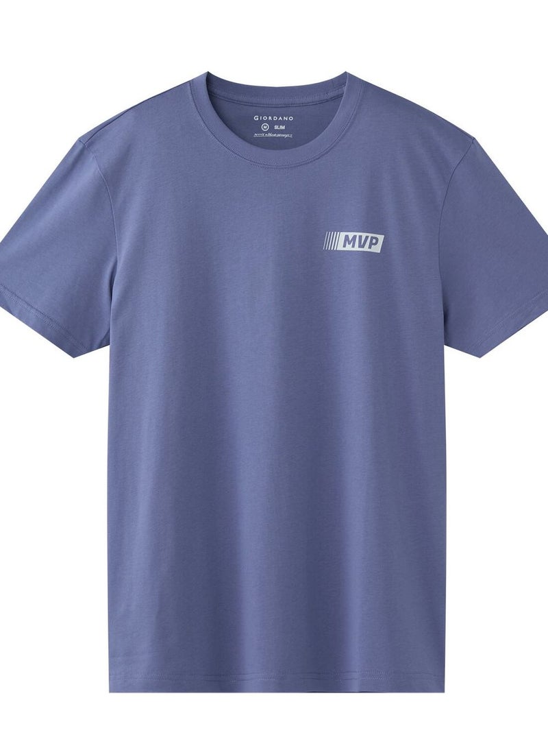 GIORDANO Men's Slim Fit Cotton Jersey Message Print Tee - Image 1