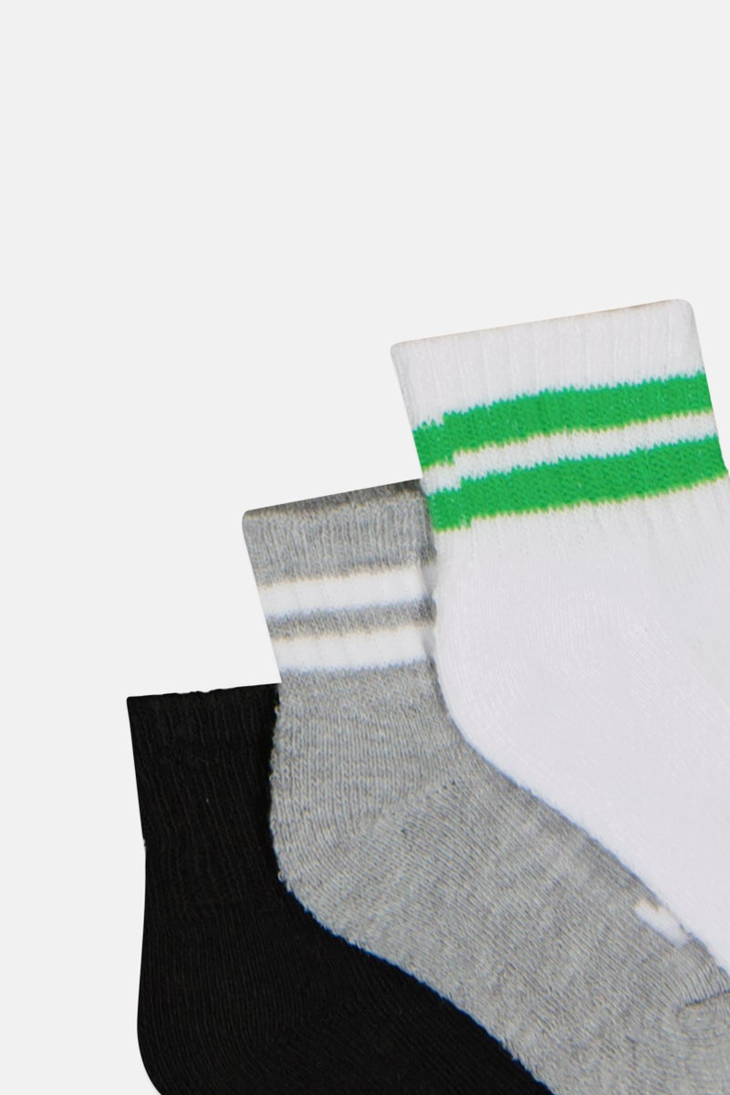 K-SWISS Toddlers Boy 8 Pairs Brand Logo Quarter Socks, Multicolor - Image 2