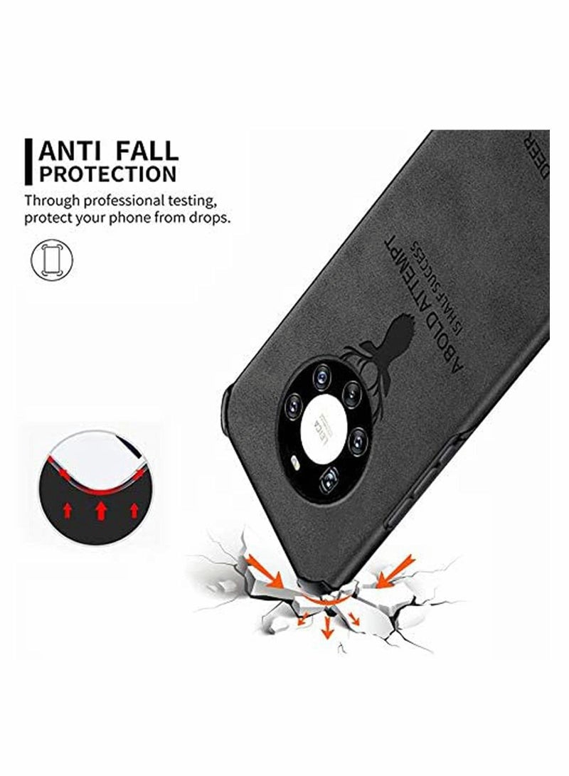 Y&D Lakobos Phone Case for Huawei Mate 40 Pro+, Ultra-thin Matte Leather Back Silicone Soft Edge Shockproof Full Body Protective Cover Pro Plus 6.76" -Black  - Image 4
