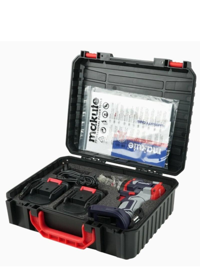 makute 10mm Cordless Impact Drill with Brushless Motor, 20V, 0-500/0-1500 RPM, 40N.m Max Torque, Includes 1x 2.0Ah Battery & Standard Charger, CID-121-10-2BL  - Image 4