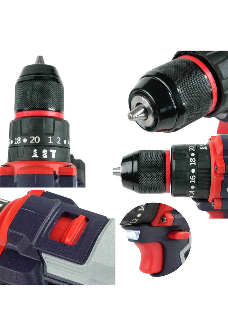 makute 10mm Cordless Impact Drill with Brushless Motor, 20V, 0-500/0-1500 RPM, 40N.m Max Torque, Includes 1x 2.0Ah Battery & Standard Charger, CID-121-10-2BL  - Image 2