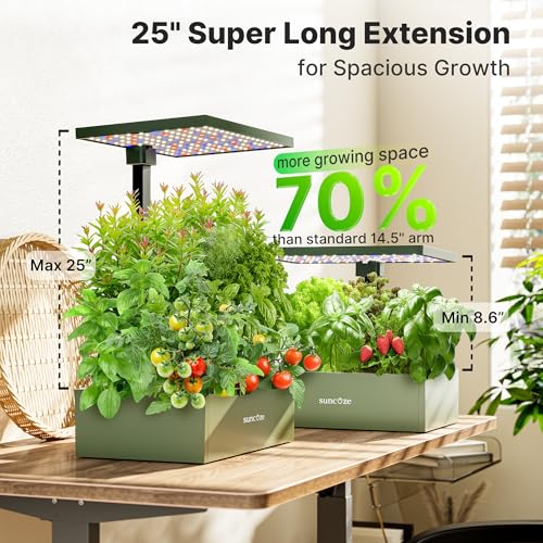 SUNCOZE 20 Pods Hydroponics Growing System Kit, Indoor Herb Garden with Grow Light 30W, 10L Large Water Tank with Adjustable Height to 25", Quiet Pump, Gardening Gifts, Green - Image 5