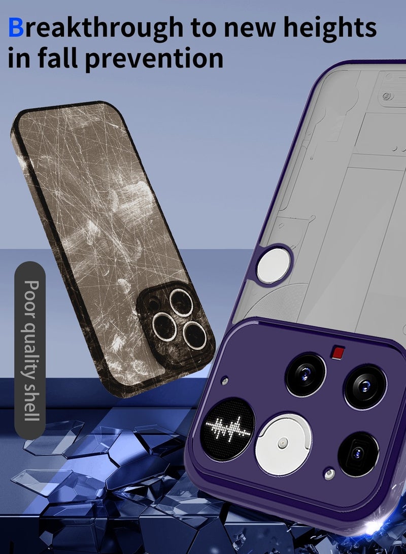 Wtech Nothing Phone (3) 5G 2025 Hybrid TPU Silicone with Raised Camera Slim Armour Case Cover (MCAPSA) - Clear/Eggplant Purple - Image 3